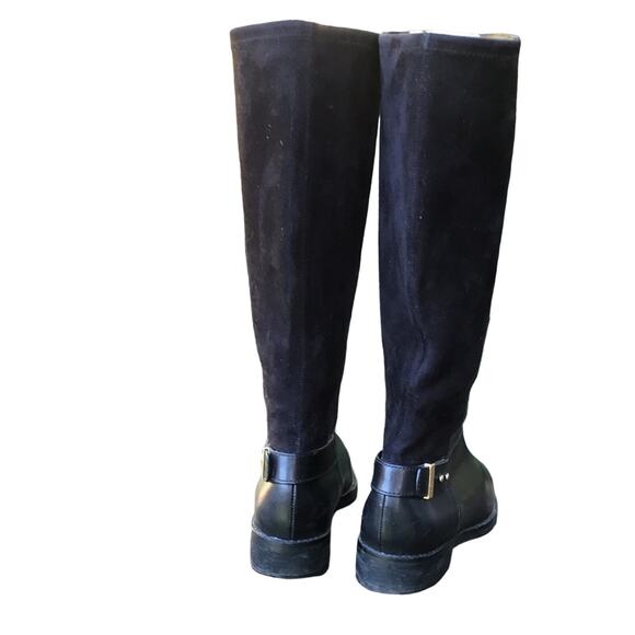 Cole Haan Adler Riding Tall Suede Leather Pull on Black Boots Women's Size 5.5B - Picture 3 of 12